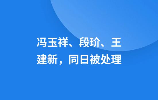冯玉祥、段玠、王建新，同日被处理