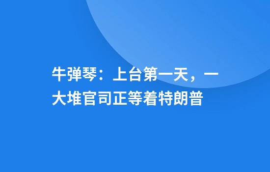 牛弹琴：上台第一天，一大堆官司正等着特朗普