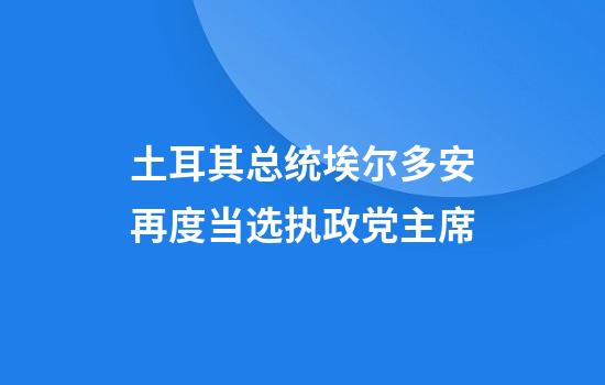 土耳其总统埃尔多安再度当选执政党主席