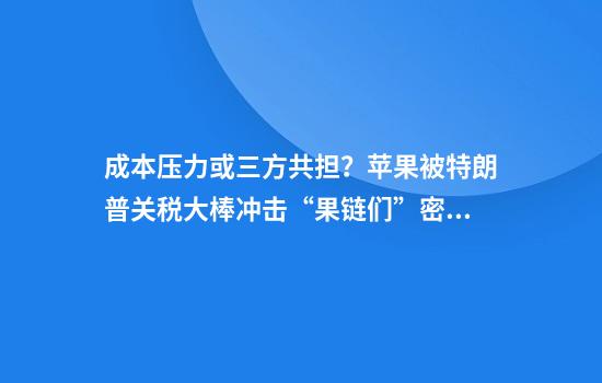 成本压力或三方共担？苹果被特朗普关税大棒冲击“果链们”密集发声