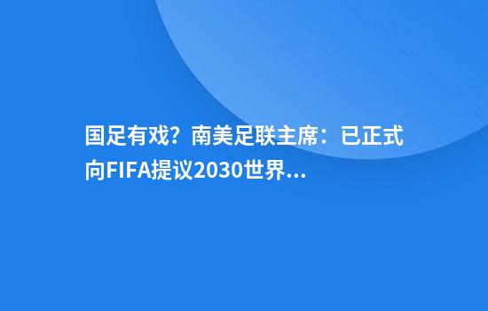国足有戏？南美足联主席：已正式向FIFA提议2030世界杯扩军至64队
