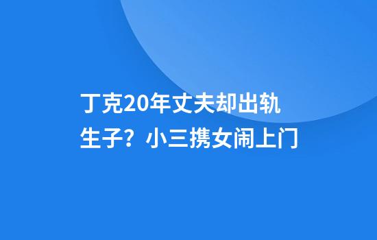 丁克20年丈夫却出轨生子？小三携女闹上门