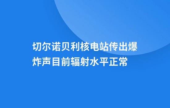 切尔诺贝利核电站传出爆炸声目前辐射水平正常