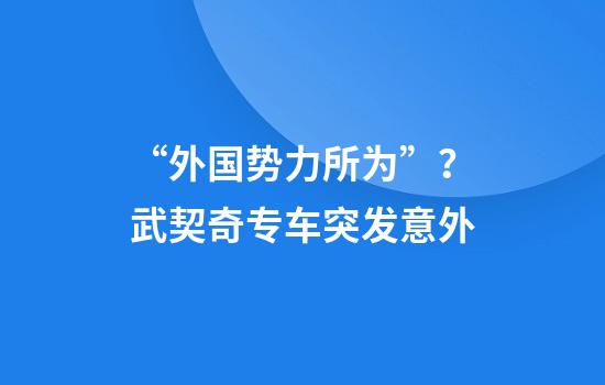 “外国势力所为”？武契奇专车突发意外
