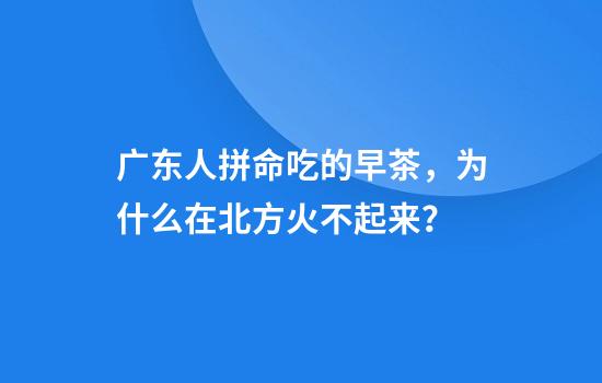 广东人拼命吃的早茶，为什么在北方火不起来？