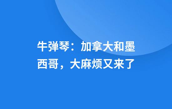 牛弹琴：加拿大和墨西哥，大麻烦又来了
