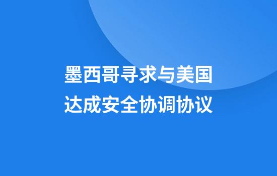 墨西哥寻求与美国达成安全协调协议