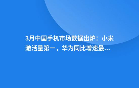 3月中国手机市场数据出炉：小米激活量第一，华为同比增速最快，雷军发声！