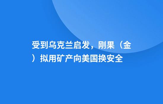 受到乌克兰启发，刚果（金）拟用矿产向美国换安全