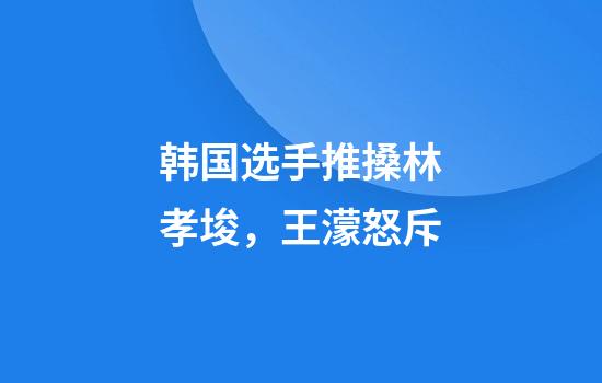 韩国选手推搡林孝埈，王濛怒斥