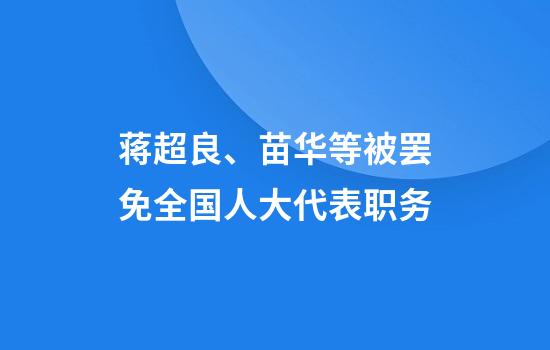 蒋超良、苗华等被罢免全国人大代表职务
