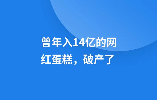 曾年入14亿的网红蛋糕，破产了