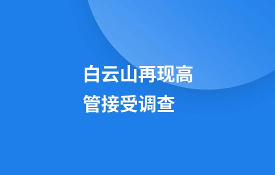 白云山再现高管接受调查