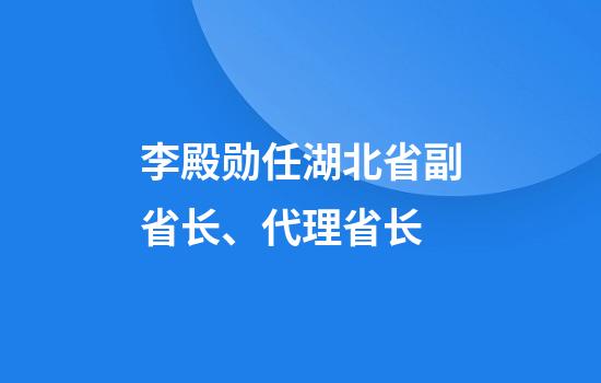 李殿勋任湖北省副省长、代理省长