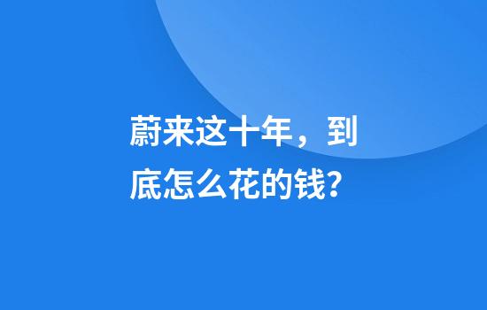 蔚来这十年，到底怎么花的钱？