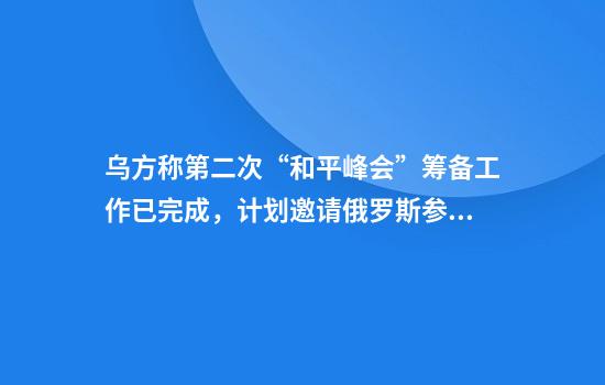 乌方称第二次“和平峰会”筹备工作已完成，计划邀请俄罗斯参加
