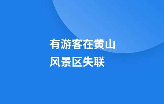 有游客在黄山风景区失联