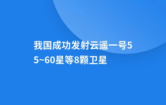 我国成功发射云遥一号55~60星等8颗卫星