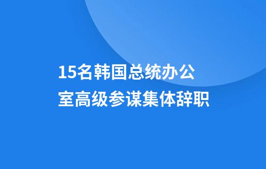 15名韩国总统办公室高级参谋集体辞职