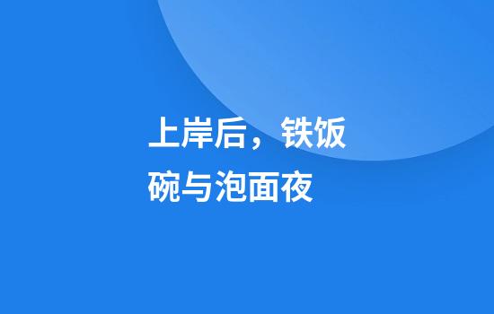 上岸后，铁饭碗与泡面夜