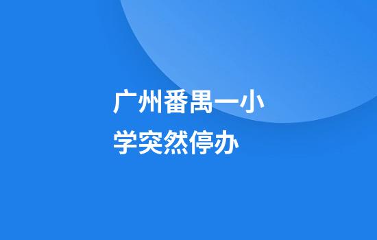 广州番禺一小学突然停办