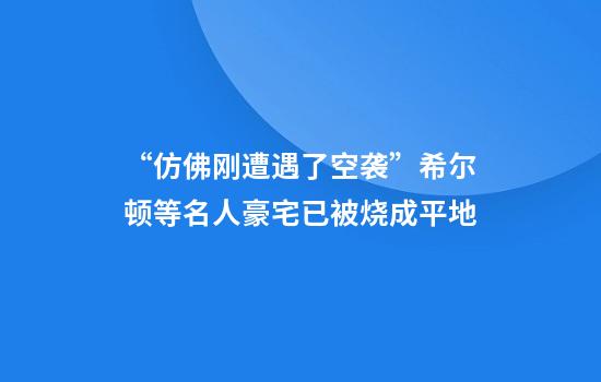 “仿佛刚遭遇了空袭”希尔顿等名人豪宅已被烧成平地