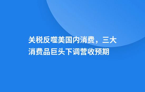 关税反噬美国内消费，三大消费品巨头下调营收预期