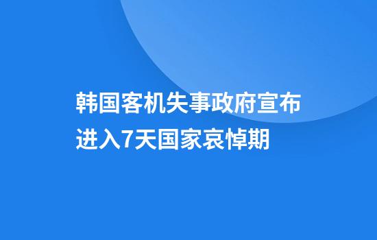 韩国客机失事政府宣布进入7天国家哀悼期