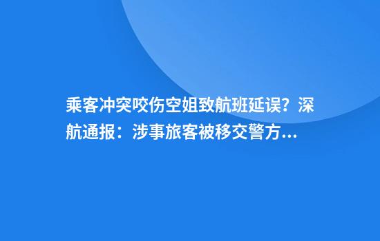 乘客冲突咬伤空姐致航班延误？深航通报：涉事旅客被移交警方处理