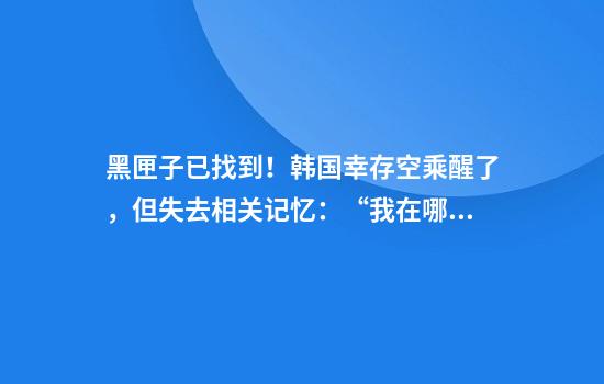 黑匣子已找到！韩国幸存空乘醒了，但失去相关记忆：“我在哪里，为什么来这里？”客机燃烧殆尽只剩机尾，更多细节披露，专家分析