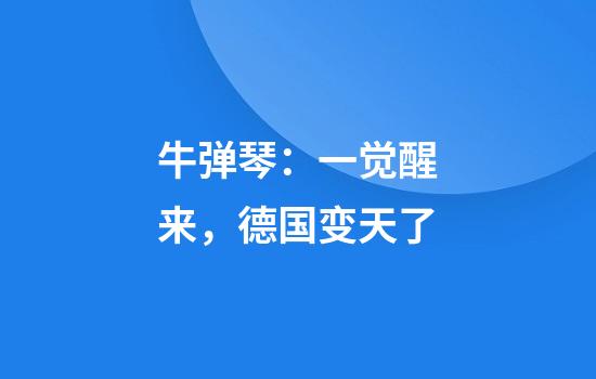 牛弹琴：一觉醒来，德国变天了