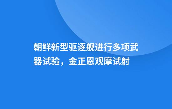 朝鲜新型驱逐舰进行多项武器试验，金正恩观摩试射