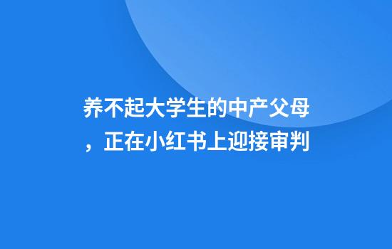 养不起大学生的中产父母，正在小红书上迎接审判