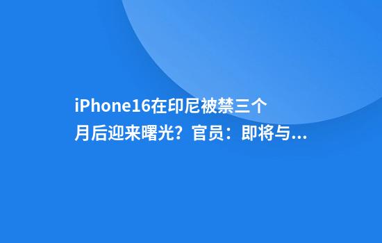 iPhone16在印尼被禁三个月后迎来曙光？官员：即将与苹果达成协议