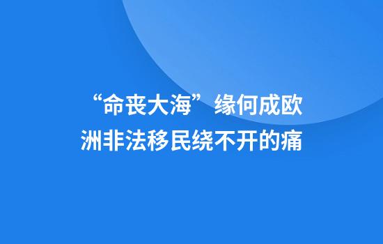 “命丧大海”缘何成欧洲非法移民绕不开的痛