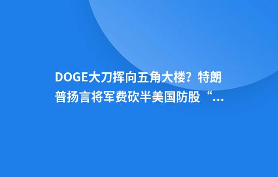 DOGE大刀挥向五角大楼？特朗普扬言将军费砍半美国防股“大惊失色”
