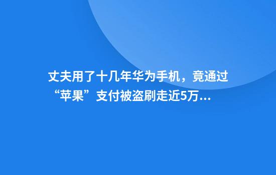 丈夫用了十几年华为手机，竟通过“苹果”支付被盗刷走近5万？妻子想弄个明白