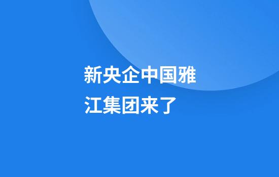 新央企中国雅江集团来了