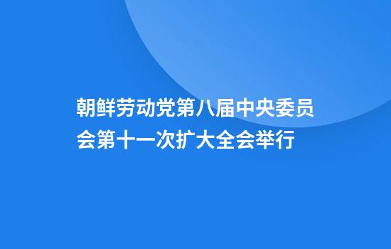 朝鲜劳动党第八届中央委员会第十一次扩大全会举行