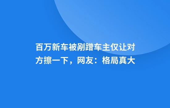 百万新车被剐蹭车主仅让对方擦一下，网友：格局真大