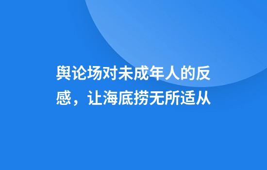 舆论场对未成年人的反感，让海底捞无所适从
