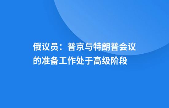 俄议员：普京与特朗普会议的准备工作处于高级阶段