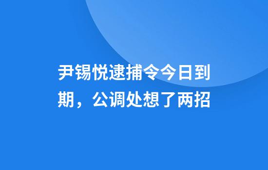 尹锡悦逮捕令今日到期，公调处想了两招