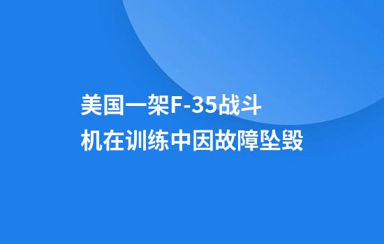 美国一架F-35战斗机在训练中因故障坠毁