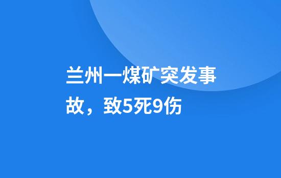 兰州一煤矿突发事故，致5死9伤