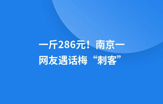 一斤286元！南京一网友遇话梅“刺客”