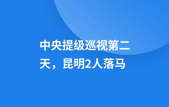 中央提级巡视第二天，昆明2人落马
