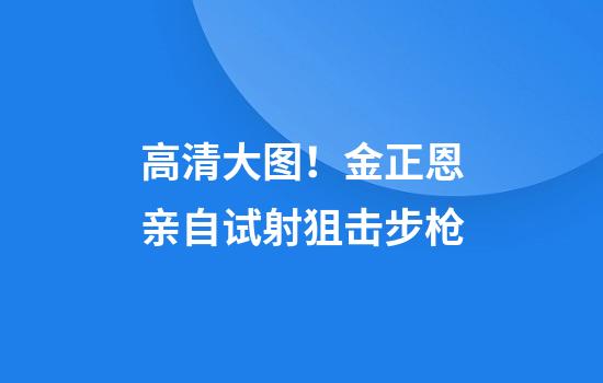 高清大图！金正恩亲自试射狙击步枪