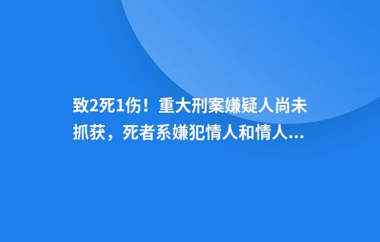 致2死1伤！重大刑案嫌疑人尚未抓获，死者系嫌犯情人和情人丈夫