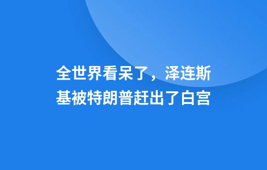 全世界看呆了，泽连斯基被特朗普赶出了白宫